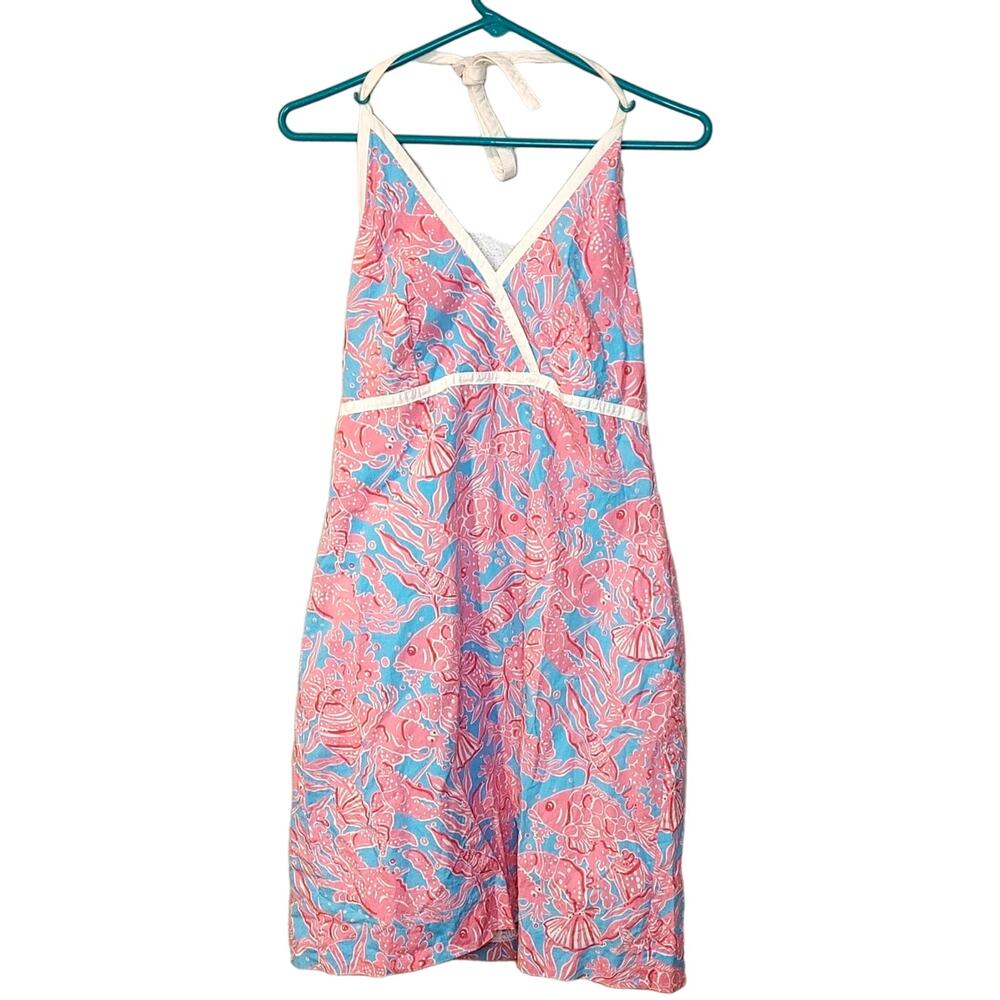 Lilly Pulitzer Pink and Blue Midi Dress